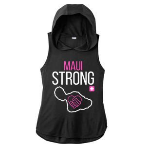 Pray For Maui Hawaii Strong Ladies PosiCharge Tri-Blend Wicking Draft Hoodie Tank