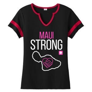 Pray For Maui Hawaii Strong Ladies Halftime Notch Neck Tee