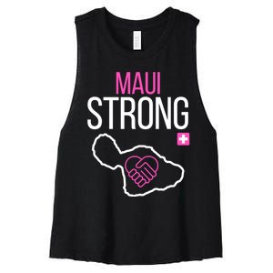 Pray For Maui Hawaii Strong Women's Racerback Cropped Tank