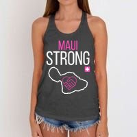 Pray For Maui Hawaii Strong Women's Knotted Racerback Tank