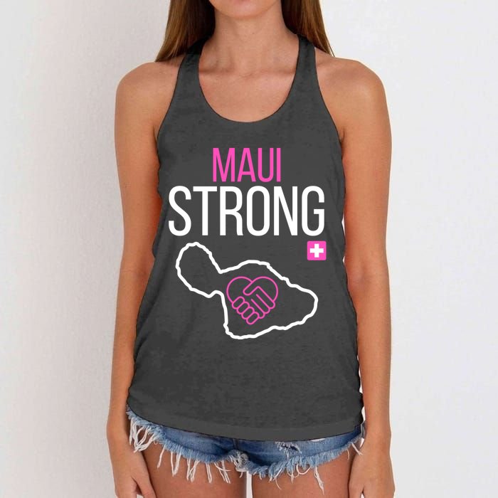 Pray For Maui Hawaii Strong Women's Knotted Racerback Tank