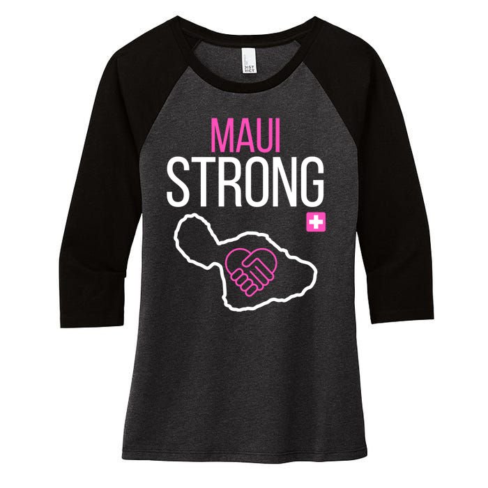 Pray For Maui Hawaii Strong Women's Tri-Blend 3/4-Sleeve Raglan Shirt