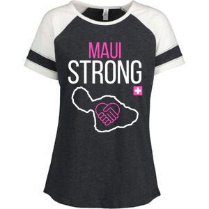 Pray For Maui Hawaii Strong Enza Ladies Jersey Colorblock Tee