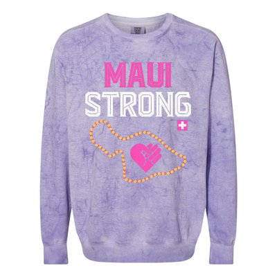 Pray For Maui Hawaii Strong Colorblast Crewneck Sweatshirt