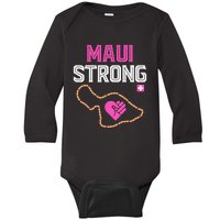 Pray For Maui Hawaii Strong Baby Long Sleeve Bodysuit