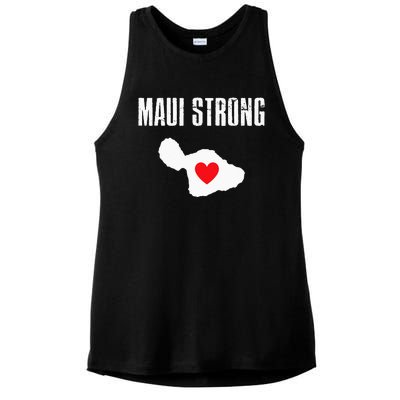 Pray For Maui Hawaii Strong Ladies PosiCharge Tri-Blend Wicking Tank