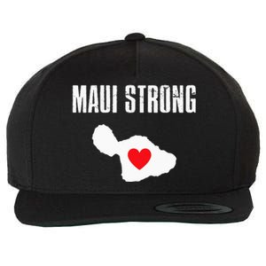 Pray For Maui Hawaii Strong Wool Snapback Cap