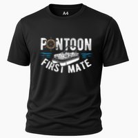 Pontoon First Mate Pontoon Boating Captain Pontoon Boat Cooling Performance Crew T-Shirt