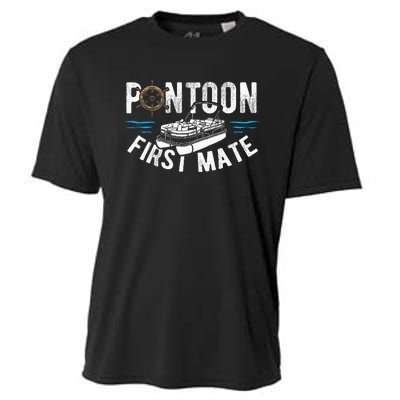 Pontoon First Mate Pontoon Boating Captain Pontoon Boat Cooling Performance Crew T-Shirt