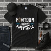 Pontoon First Mate Pontoon Boating Captain Pontoon Boat Tall T-Shirt