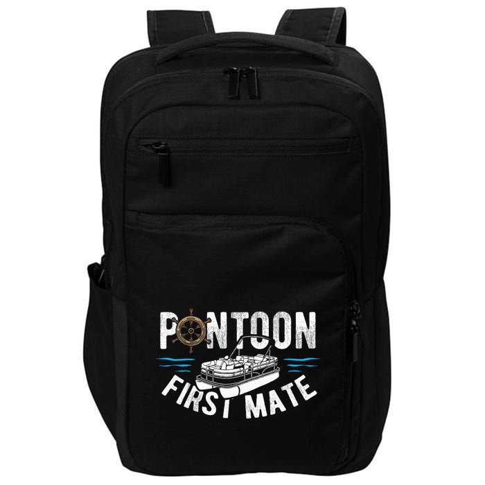 Pontoon First Mate Pontoon Boating Captain Pontoon Boat Impact Tech Backpack