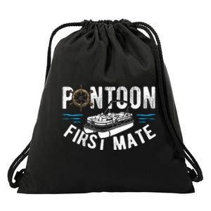 Pontoon First Mate Pontoon Boating Captain Pontoon Boat Drawstring Bag