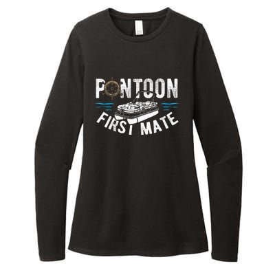 Pontoon First Mate Pontoon Boating Captain Pontoon Boat Womens CVC Long Sleeve Shirt