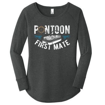 Pontoon First Mate Pontoon Boating Captain Pontoon Boat Women's Perfect Tri Tunic Long Sleeve Shirt