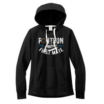 Pontoon First Mate Pontoon Boating Captain Pontoon Boat Women's Fleece Hoodie