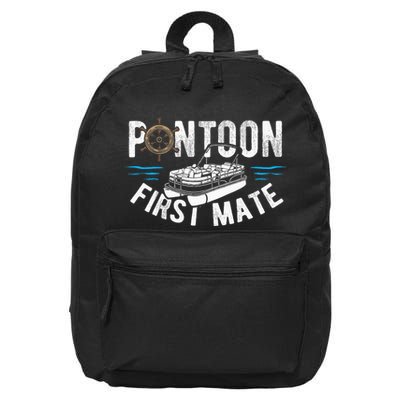Pontoon First Mate Pontoon Boating Captain Pontoon Boat 16 in Basic Backpack