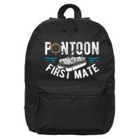Pontoon First Mate Pontoon Boating Captain Pontoon Boat 16 in Basic Backpack