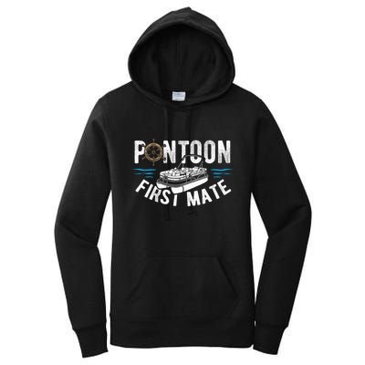 Pontoon First Mate Pontoon Boating Captain Pontoon Boat Women's Pullover Hoodie