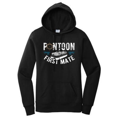 Pontoon First Mate Pontoon Boating Captain Pontoon Boat Women's Pullover Hoodie