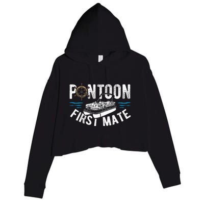 Pontoon First Mate Pontoon Boating Captain Pontoon Boat Crop Fleece Hoodie