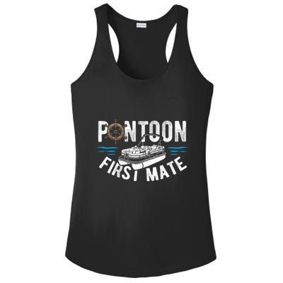 Pontoon First Mate Pontoon Boating Captain Pontoon Boat Ladies PosiCharge Competitor Racerback Tank