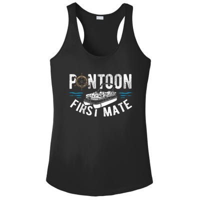 Pontoon First Mate Pontoon Boating Captain Pontoon Boat Ladies PosiCharge Competitor Racerback Tank