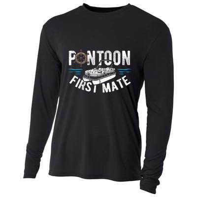 Pontoon First Mate Pontoon Boating Captain Pontoon Boat Cooling Performance Long Sleeve Crew