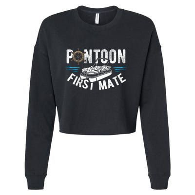 Pontoon First Mate Pontoon Boating Captain Pontoon Boat Cropped Pullover Crew