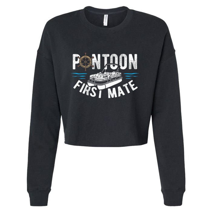 Pontoon First Mate Pontoon Boating Captain Pontoon Boat Cropped Pullover Crew