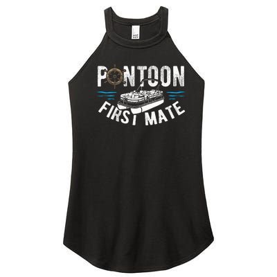 Pontoon First Mate Pontoon Boating Captain Pontoon Boat Women's Perfect Tri Rocker Tank