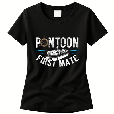 Pontoon First Mate Pontoon Boating Captain Pontoon Boat Womens T-Shirt