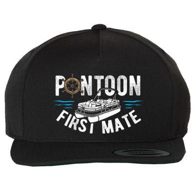 Pontoon First Mate Pontoon Boating Captain Pontoon Boat Wool Snapback Cap