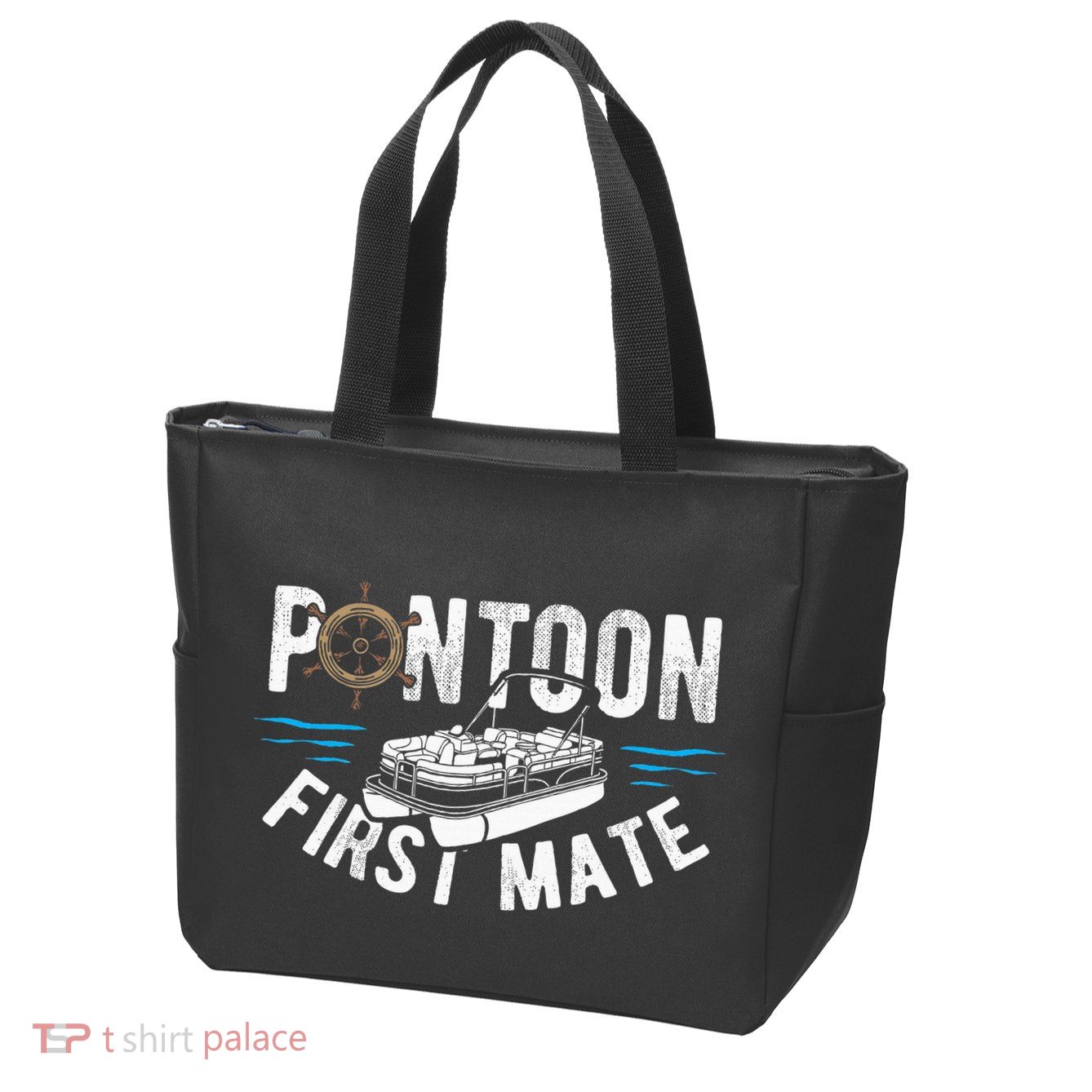 Pontoon First Mate Pontoon Boating Captain Pontoon Boat Zip Tote Bag