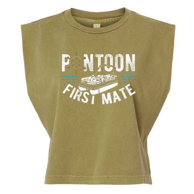 Pontoon First Mate Pontoon Boating Captain Pontoon Boat Garment-Dyed Women's Muscle Tee