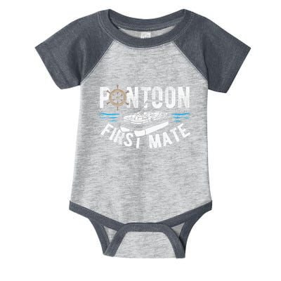 Pontoon First Mate Pontoon Boating Captain Pontoon Boat Infant Baby Jersey Bodysuit