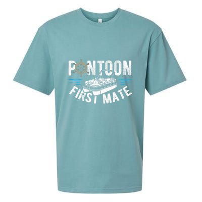 Pontoon First Mate Pontoon Boating Captain Pontoon Boat Sueded Cloud Jersey T-Shirt