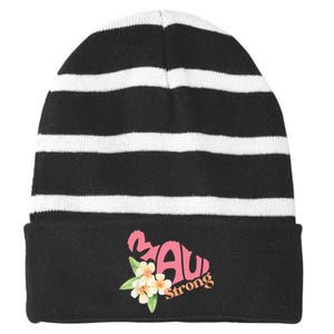 Pray For Maui Hawaii Strong Striped Beanie with Solid Band