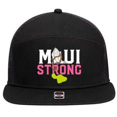 Pray For Maui Hawaii Strong 7 Panel Mesh Trucker Snapback Hat