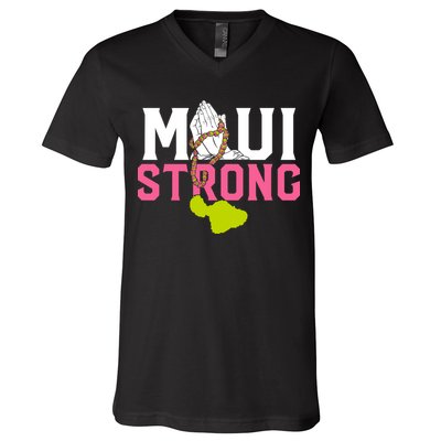 Pray For Maui Hawaii Strong V-Neck T-Shirt