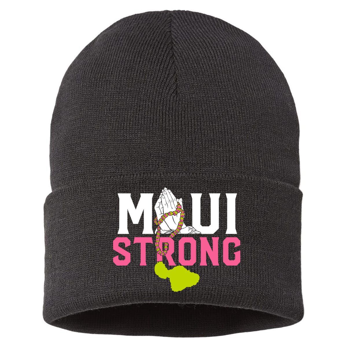 Pray For Maui Hawaii Strong Sustainable Knit Beanie