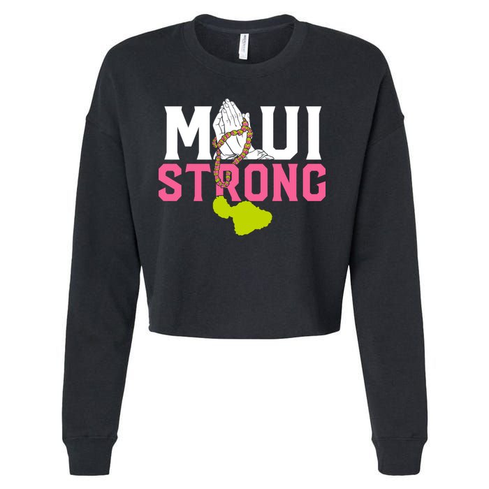 Pray For Maui Hawaii Strong Cropped Pullover Crew