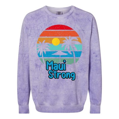 Pray For Maui Hawaii Strong Colorblast Crewneck Sweatshirt