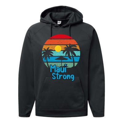 Pray For Maui Hawaii Strong Performance Fleece Hoodie