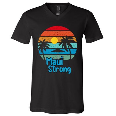 Pray For Maui Hawaii Strong V-Neck T-Shirt