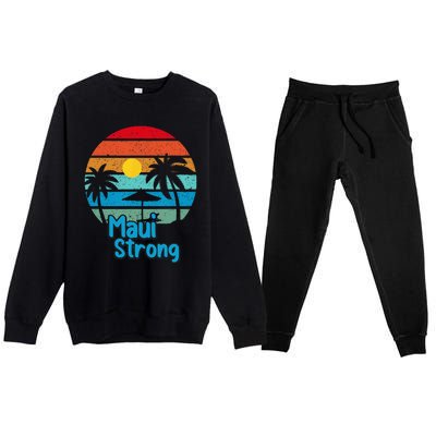 Pray For Maui Hawaii Strong Premium Crewneck Sweatsuit Set