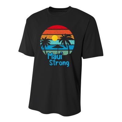 Pray For Maui Hawaii Strong Youth Performance Sprint T-Shirt