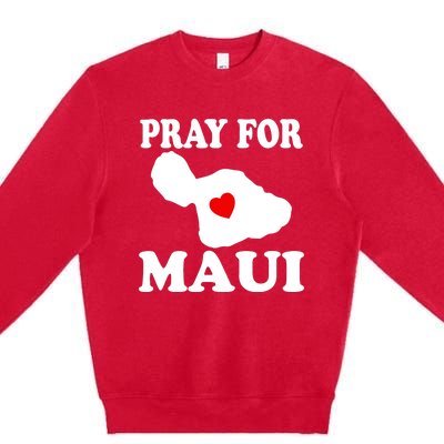 Pray For Maui Hawaii Wildflower Support Men Women Premium Crewneck Sweatshirt