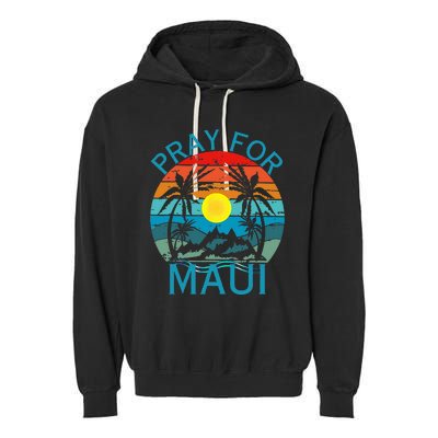 Pray For Maui Hawaii Wildflower Support Garment-Dyed Fleece Hoodie