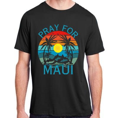 Pray For Maui Hawaii Wildflower Support Adult ChromaSoft Performance T-Shirt