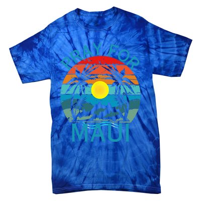 Pray For Maui Hawaii Wildflower Support Tie-Dye T-Shirt